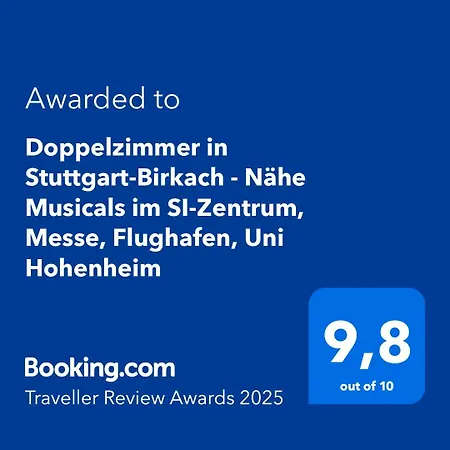 Doppelzimmer In Stuttgart-Birkach - Naehe Musicals Im Si-Zentrum, Messe, Flughafen, Uni Hohenheim Extérieur photo